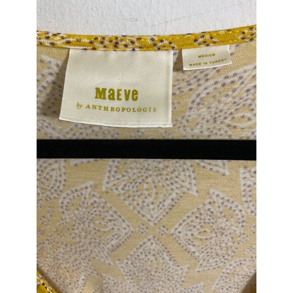 MAEVE by ANTHROPOLOGIE Fete Midi Asymmetrical Dress Yellow size Medium - Picture 4 of 14